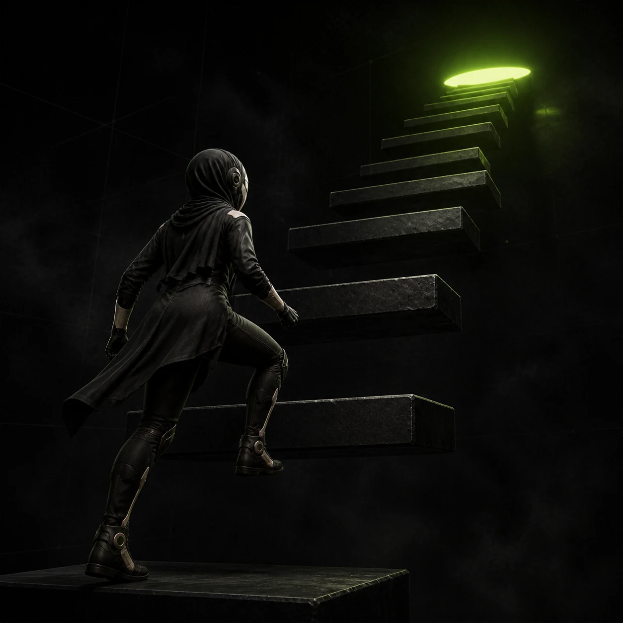 LoseStreak character Amira climbing toward the next solo checkpoint